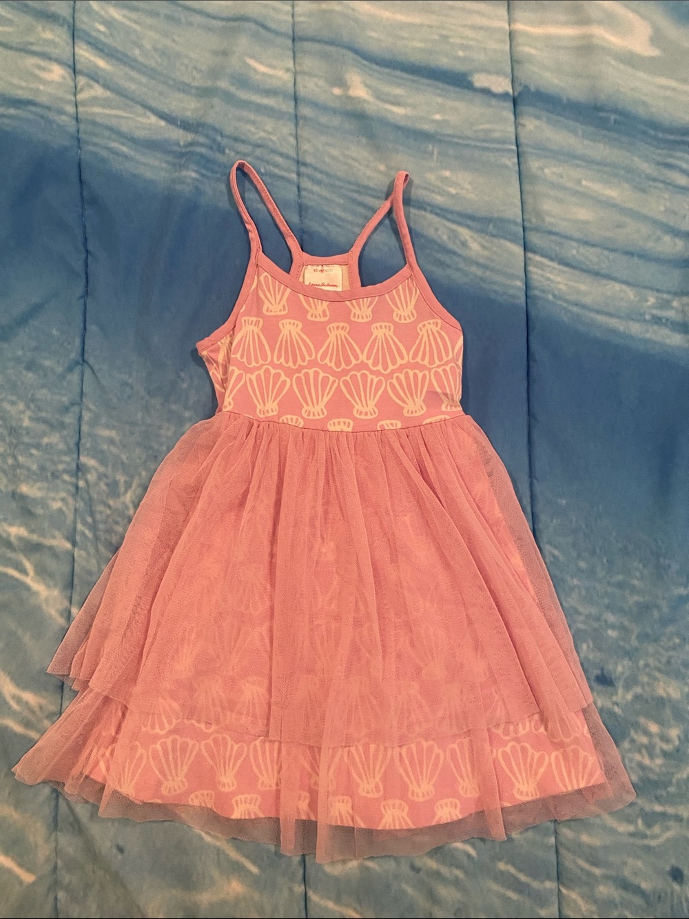 Hanna Andersson lavender Shell-Print Tulle Dress for Kids